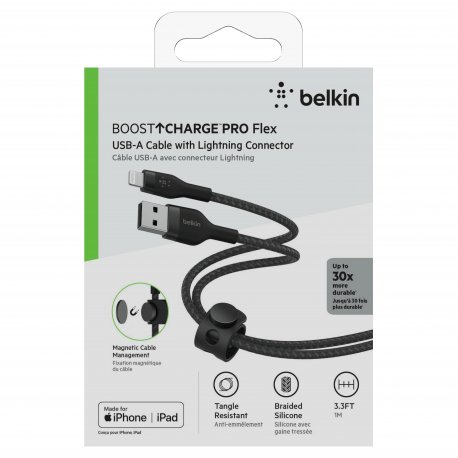 Кабель Belkin USB-A to Lightning (1m) Black (CAA010BT1MBK)