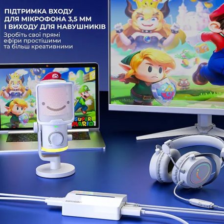 Устройство видеозахвата Fifine V3W Game collection card White