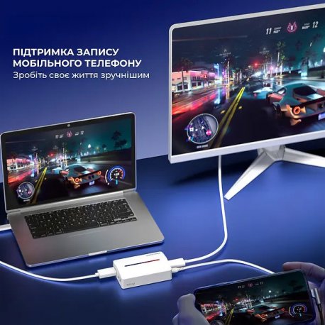 Устройство видеозахвата Fifine V3W Game collection card White