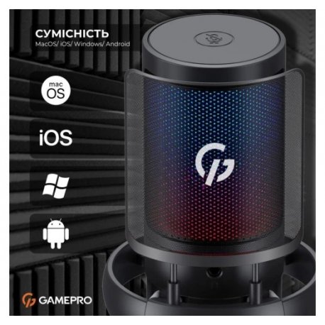 Мікрофон конденсаторний GamePro UGM105B USB Black (UGM105B)