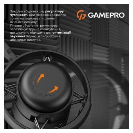 Мікрофон конденсаторний GamePro UGM105B USB Black (UGM105B)