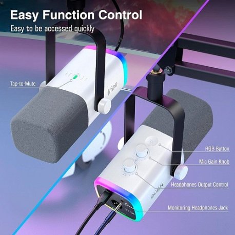 Микрофон Fifine AM8T USB White