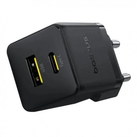 Сетевое зарядное устройство для Baseus Palm Fast Charger Type-C+USB 20W Black (P10111608113-00)