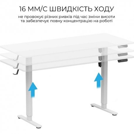 Компьютерный игровой стол с регулировкой высоты OfficePro ODE1670W White (ODE1670W)