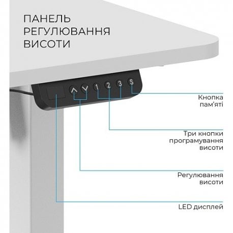 Компьютерный игровой стол с регулировкой высоты OfficePro ODE1670W White (ODE1670W)