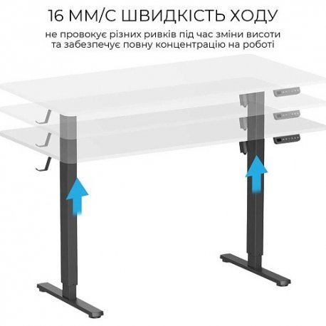 Компьютерный игровой стол с регулировкой высоты OfficePro ODE1670DW Black/White (ODE1670DW)