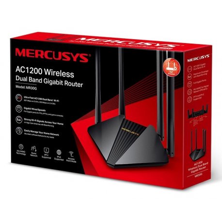 Маршрутизатор (роутер) Mercusys MR30G (Wi-Fi 5) Black (MR30G)