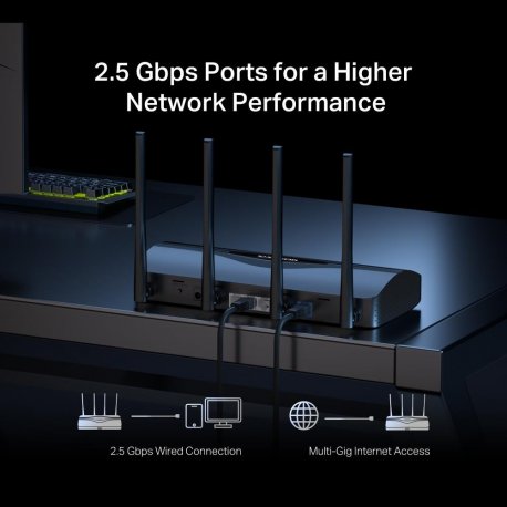 Маршрутизатор (роутер) Mercusys MR27BE (Wi-Fi 7) Black (MR27BE)