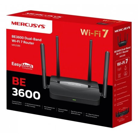 Маршрутизатор (роутер) Mercusys MR25BE (Wi-Fi 7) Black (MR25BE)