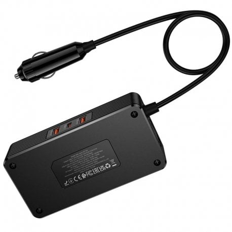 Автомобільний інвертор HOCO Z66 PD66W Black
