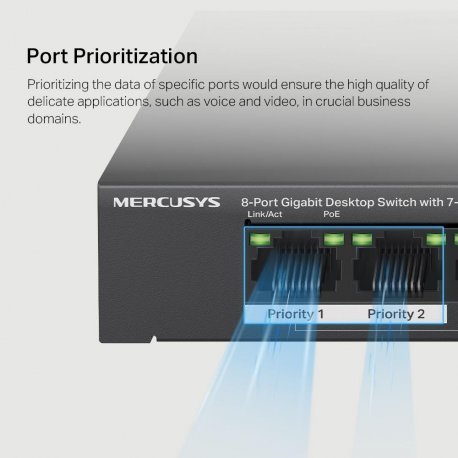 Коммутатор Mercusys MS108GP 8xGE Black (MS108GP)