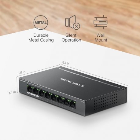 Комутатор Mercusys MS108GP 8xGE Black (MS108GP)