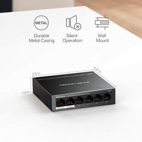 Комутатор Mercusys MS106LP 6xGE Black (MS106LP)