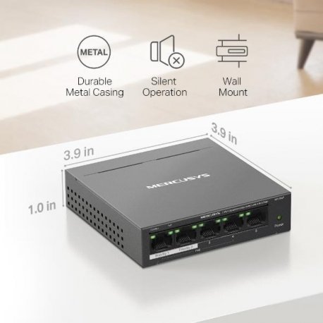 Комутатор Mercusys MS105GP 5xGE Black (MS105GP)