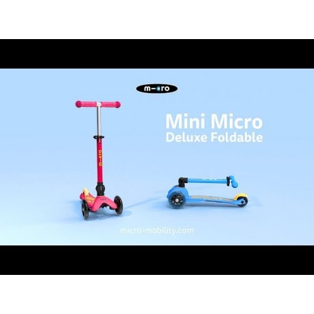 Трехколесный самокат Micro Mini Deluxe Foldable LED до 50 кг Lavender (MMD398)