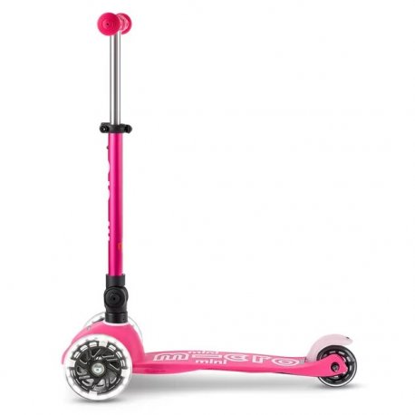 Трехколесный самокат Micro Mini Deluxe Foldable LED до 50 кг Pink (MMD197)
