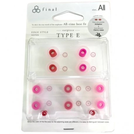 Амбушури для наушников Final Audio Earpiece Type E for TWS Clear/Red (set 5 pair) (FI-EPECL2A4_EN) (000009933)