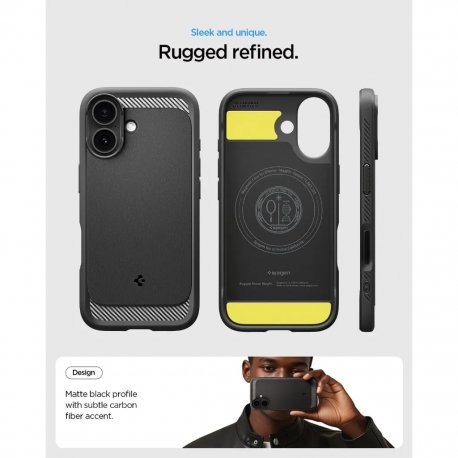 Чохол Spigen Rugged Armor MagFit для iPhone 17 Matte Black (ACS10367)