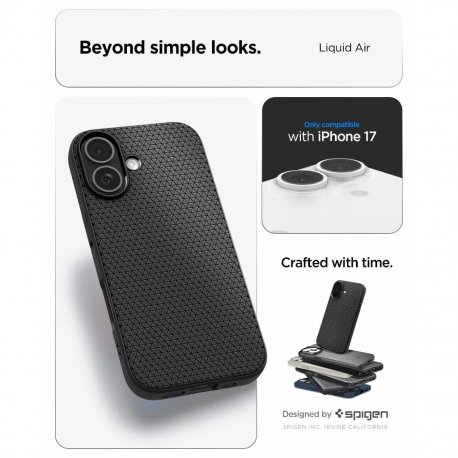 Чохол Spigen Liquid Air для iPhone 17 Matte Black (ACS10369)