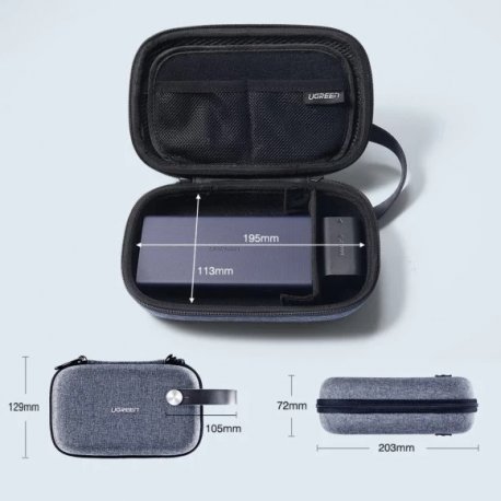 Чехол для плеера Ugreen LP152 Travel Storage Case Gray (8232)