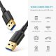 Кабель Ugreen US128 USB-A 3.0 - USB-A 3.0 3 m Black (8440)