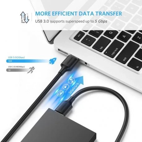Кабель Ugreen US128 USB-A 3.0 - USB-A 3.0 3 m Black (8440)