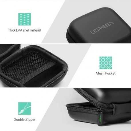 Чохол для навушників Ugreen LP128 Earphone Carrying Case Black (9494)