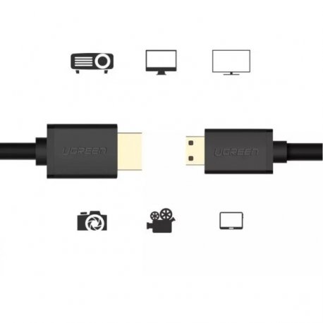 Кабель Ugreen HD108 miniHDMI to HDMI 1.5 m Black (9688)