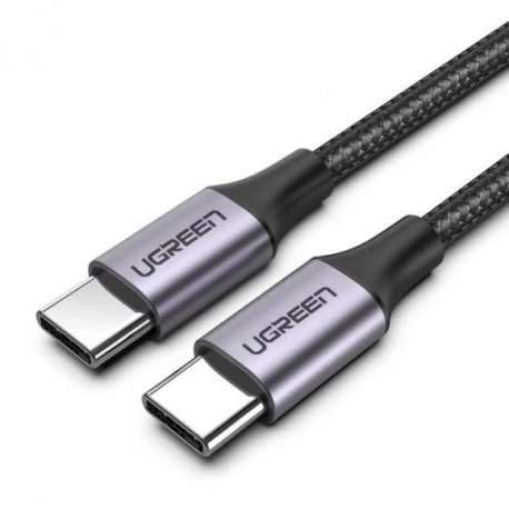 Кабель Ugreen US261 USB Type-C - USB Type-C Aluminum Shell 2 m Gray Black (90402007)