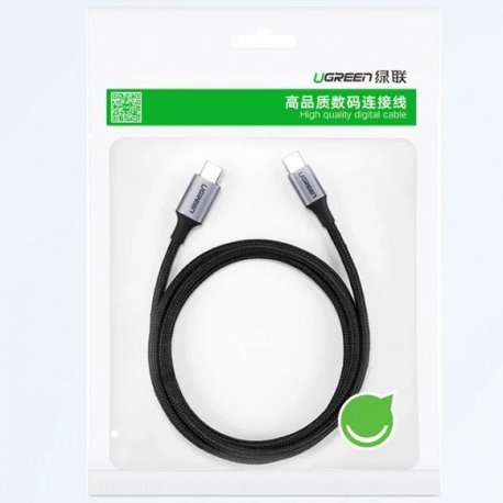 Кабель Ugreen US261 USB Type-C - USB Type-C Aluminum Shell 2 m Gray Black (5174)