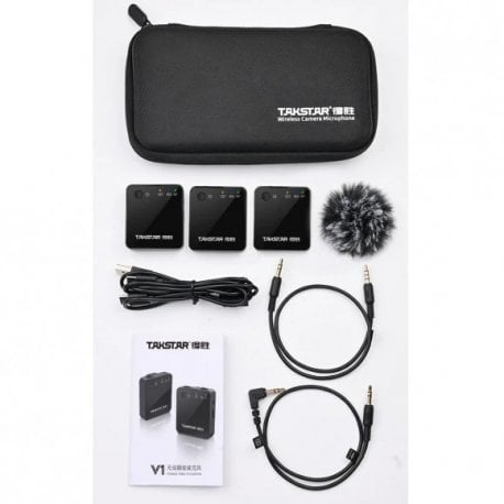 Микрофон Takstar V1 Dual Wireless Video Microphone для Apple (90403011)