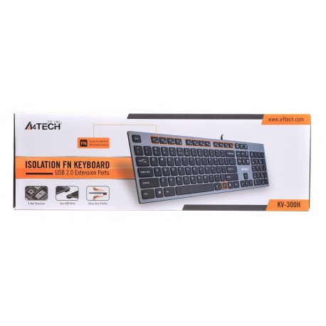 Клавиатура A4Tech KV-300H Grey/Black (KV-300H USB Grey/Black)
