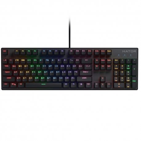 Клавиатура игровая Hator Icefall Mecha Rainbow Red Switch Black (HTK104UA)