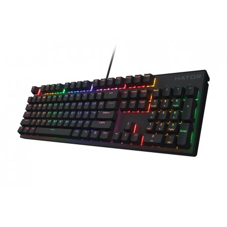 Клавиатура игровая Hator Icefall Mecha Rainbow Red Switch Black (HTK104UA)