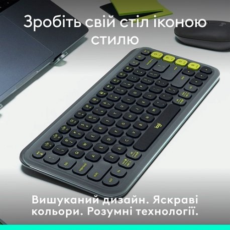 Бездротова клавіатура Logitech POP Icon Keys Graphite (920-013157)