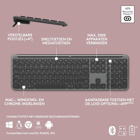Бездротова клавіатура Logitech Signature Slim K950 Graphite (920-012465)