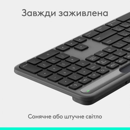 Клавiатура бездротова Logitech Slim Solar+ Graphite (920-013764)