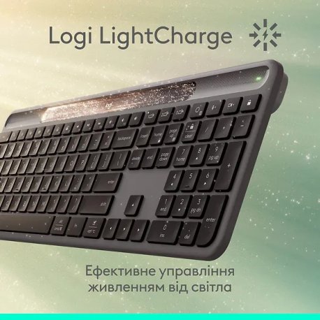 Клавiатура бездротова Logitech Slim Solar+ Graphite (920-013764)