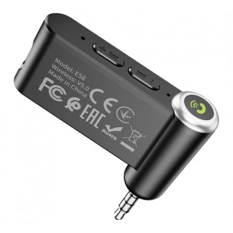 Адаптер Bluetooth Hoco E58 бездротовий FM-модулятор AUX Black