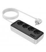 Мережевий фільтр Hoco AC21 (3USB/1Type-C/4xSocket) 3m Black