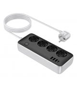 Сетевой фильтр Hoco AC21 (3USB/1Type-C/4xSocket) 3m Black