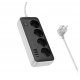 Сетевой фильтр Hoco AC21 (3USB/1Type-C/4xSocket) 3m Black