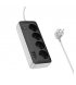 Сетевой фильтр Hoco AC21 (3USB/1Type-C/4xSocket) 3m Black