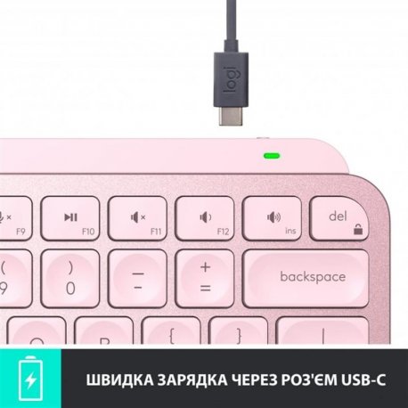Бездротова клавiатура Logitech MX Keys Mini Wireless Illuminated Rose (920-010500)