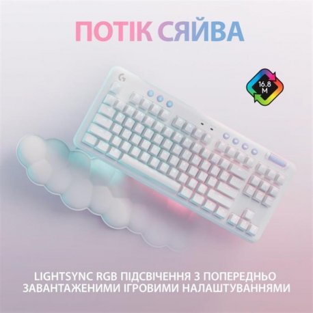 Бездротова клавіатура ігрова Logitech G715 Tactile Brown Switch White (920-010465)