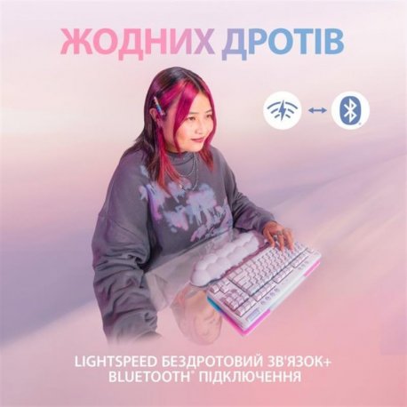 Бездротова клавіатура ігрова Logitech G715 Tactile Brown Switch White (920-010465)