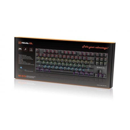 Клавиатура игровая REAL-EL M 05 Blue Switch Grey (EL123100044)