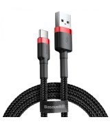 Кабель Baseus Cafule Cable USB to Type-C (2m) Black (CATKLF-C91)