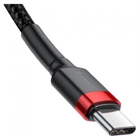 Кабель Baseus Cafule Type-C - Type-C (1м) Black-Red (CATKLF-G91)