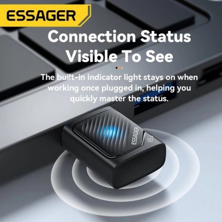 Бездротовий Bluetooth адаптер Essager Freedom 5.4 Black (EBT54-JH01-P)